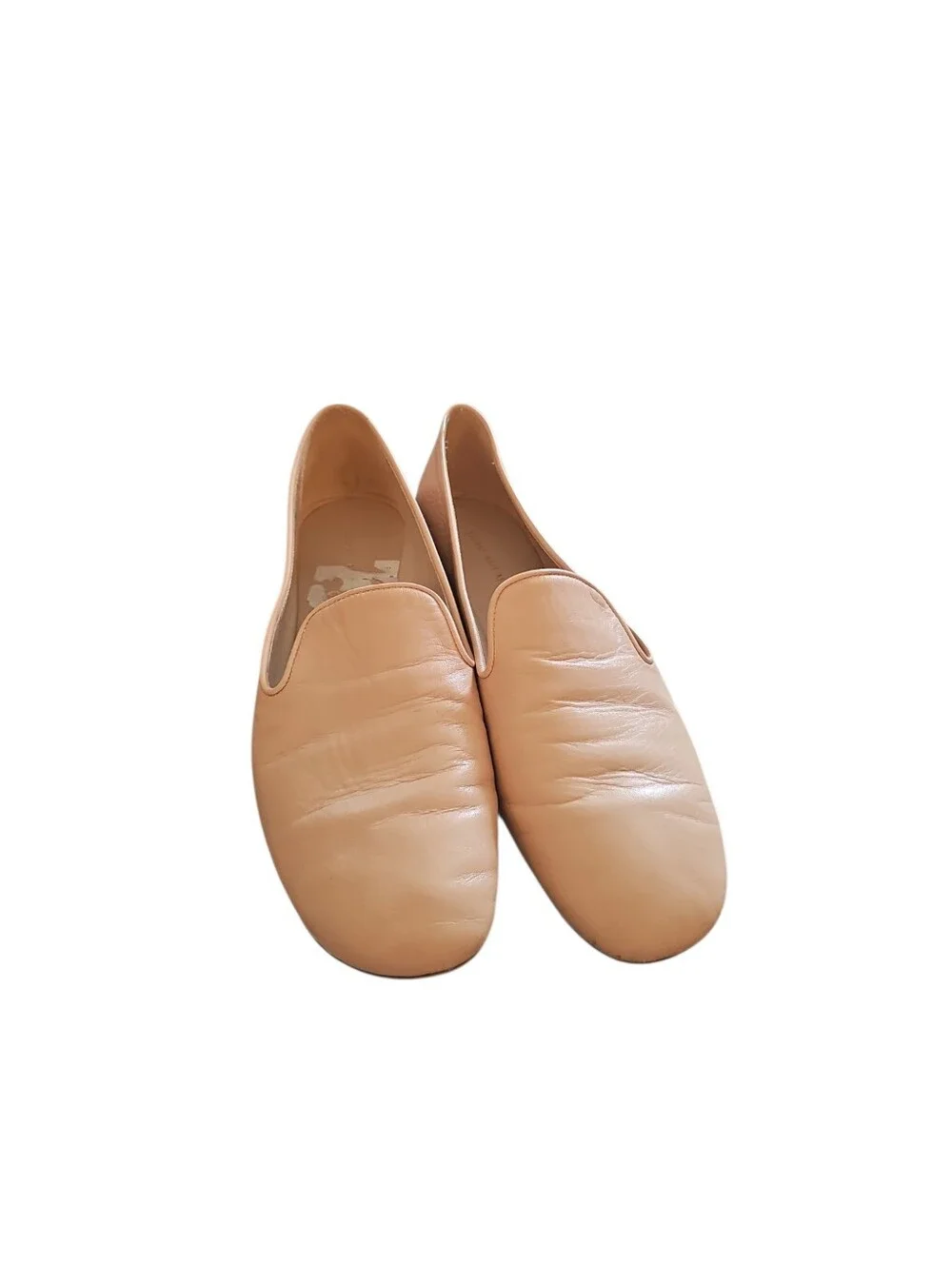 STUART WEITZMAN Womens Myguy Loafer Flat Tan Nude Leather Sz 10.5 M